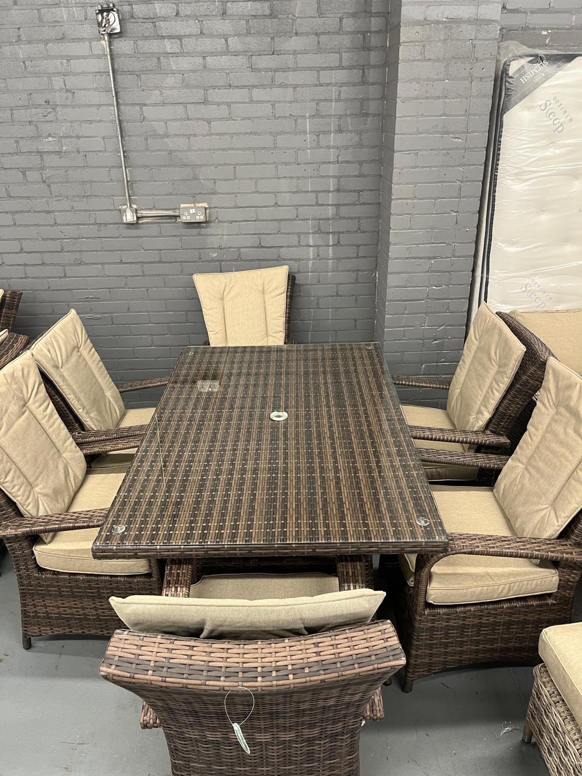 Nevada 6 seater rectangle garden set